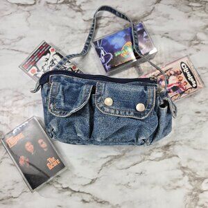 Vintage Denim Mini Shoulder Bag. 80s Y2K